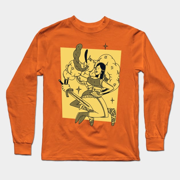 barbarian Jimbo Long Sleeve T-Shirt by Jim Pixel Inc